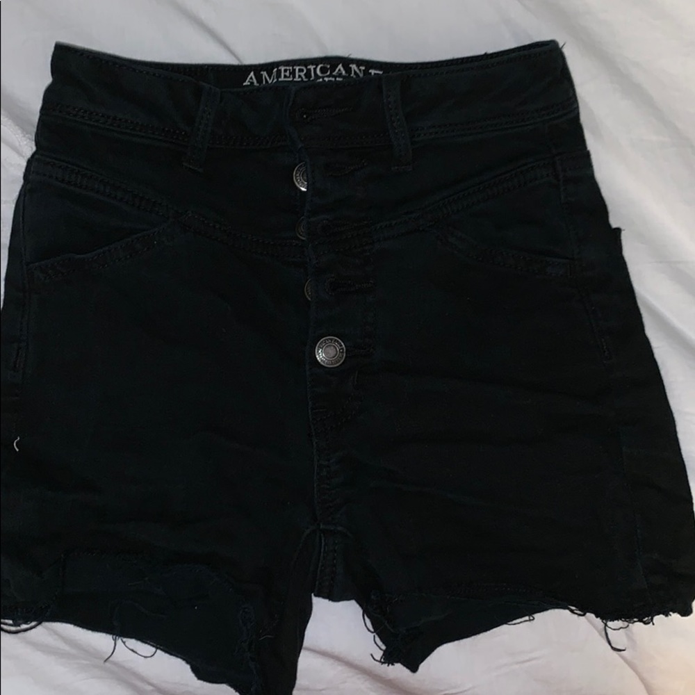 American Eagle High waisted black jean shorts